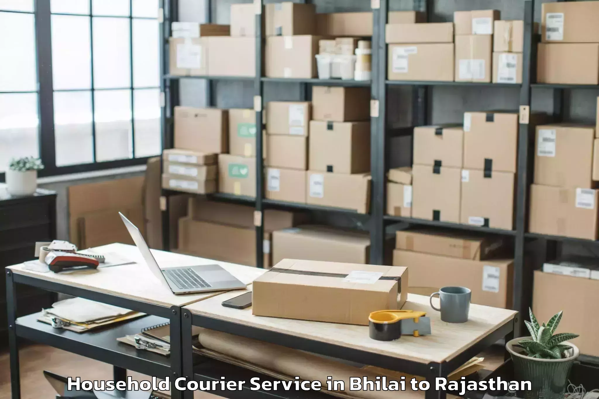 Reliable Bhilai to Hindaun Household Courier